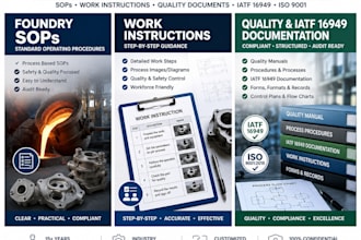 create foundry sops, work instructions and quality documents