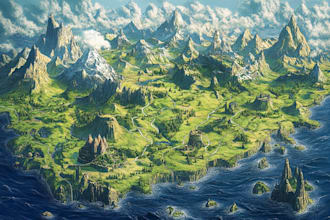 do fantasy world map illustration