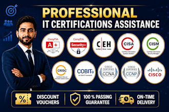 help you pass all comptia, ceh, chfi, cisa, cism, crisc, cobit, ccnp, ccna certs