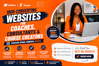 design webflow or framer website for coaches and consultants