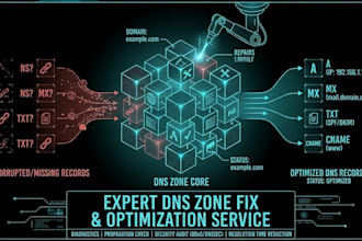fix and set up dns zone for a domain on any service