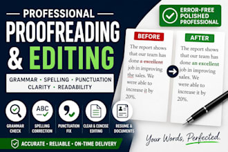 professionally proofread and edit articles, essaysreports