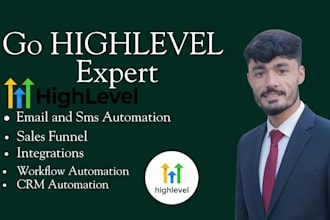 setup and manage gohighlevel , emails SMS automation sales funnel expert