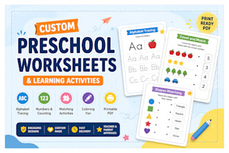 design custom preschool worksheets and learning activities