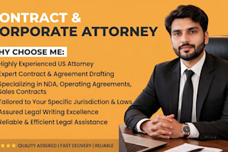 be your contract lawyer for legal agreement, contract, terms and condition, nda