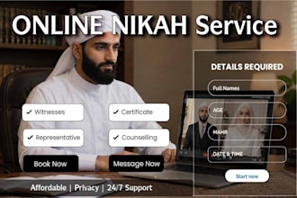 online nikah service with witnesses by certified imam