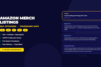 write SEO amazon merch on demand listings
