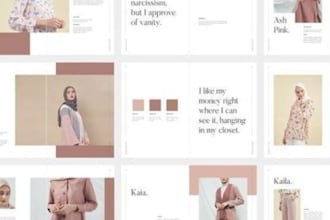 design editable fashion catalog lookbook, product catalogue jewelry linesheet