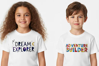 create cute baby t shirt designs, kids t shirt designs, and typography designs