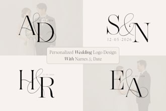 design custom wedding logo, monogram and initials