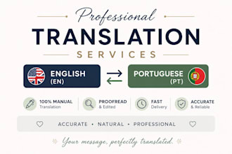 translate english to portuguese and portuguese to english