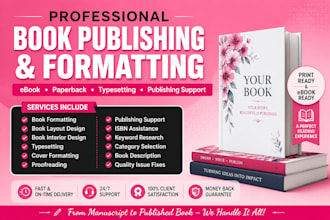 do book formatting, kdp book publishing, paper back, kindle ebook formatting