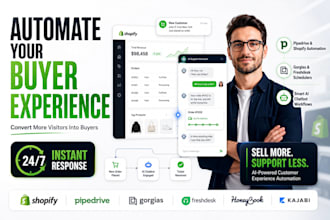 pipedrive gorgias freshdesk shopify customer support ai chatbot honeybook kajabi