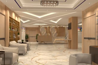design luxury hotel lobby renders integrated coffee station areas and sofa sets