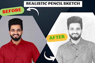 turn your photo into a realistic pencil sketch