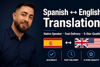 translate spanish to english professionally, native european spanish