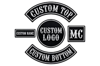 do custom embroidered biker patch set, personalized motorcycle club back patch