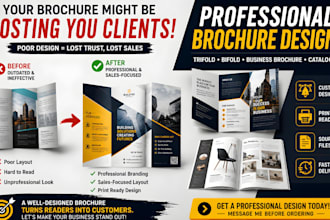 design trifold and bifold brochures, business brochures and catalog