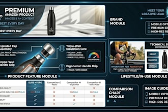 design amazon listing images, product infographics and premium a plus content