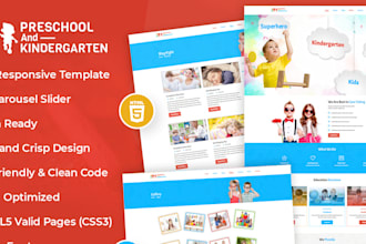 build kindergarten website preschool daycare website or childcare fun website