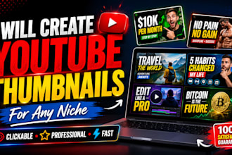 design clickable youtube thumbnails for any niche