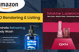 create amazon listing images, 3d product renders and infographics