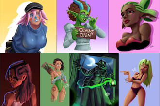create rendered art for characters, stories, and scenes