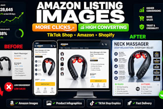 create amazon listing images and tiktok shop product graphics