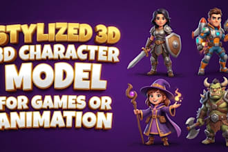 create a stylized 3d character model for games or animation