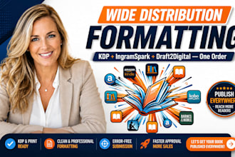 do print and ebook formatting for KDP, ingramspark and draft2digital
