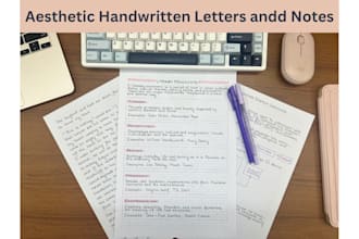 write aesthetic handwritten letters, notes and documents