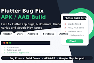 fix flutter app bugs and build apk or aab