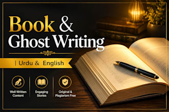write your book, novel or memoir in urdu or english