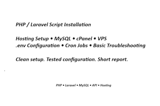 install and configure your PHP laravel script on hosting
