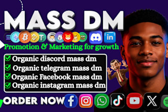 do mass dm outreach on tiktok, instagram, telegram and discord