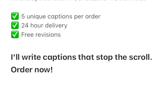 write 5 engaging social media captions for any platform