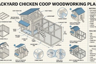 do backyard chicken coop woodworking plans, poultry house with material cutlist