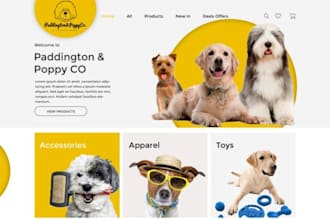 create dogs, puppies, cats pet training, pet care pet supplier wordpress website