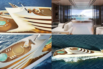 design 3d yacht model, boat, ship, warship and catamaran cad model