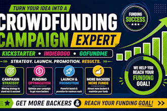 lunch and promote your crowdfunding campaign for kickstarter gofundme