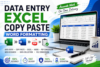 do data entry, copy paste tasks, microsoft word formatting,