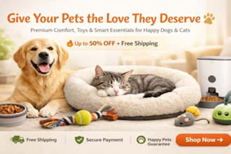 create shopify pet store, design amazing pet logo, do shopify marketing