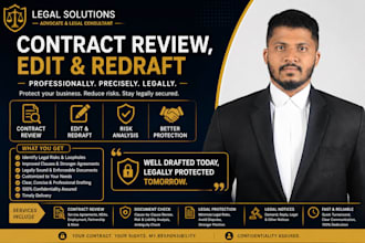 review edit and redraft legal contracts professionally