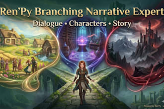 write professional renpy visual novel script with branching story and dialogue