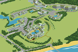 design custom real estate and property and location maps