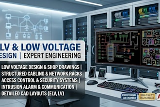 low voltage design elv drawing structured cabling access control security system