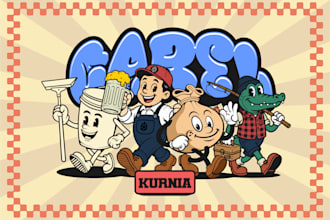 create a retro mascot character for your brand