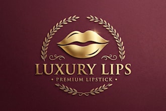 design a luxury lips logo for your lipstick brand