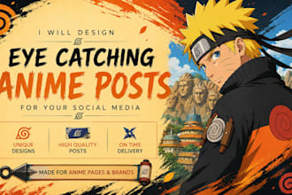 design custom anime posts for instagram and facebook
