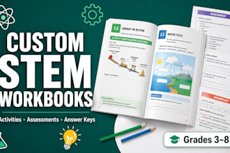 create a custom stem workbook with activities assessments for grade  3 to 8